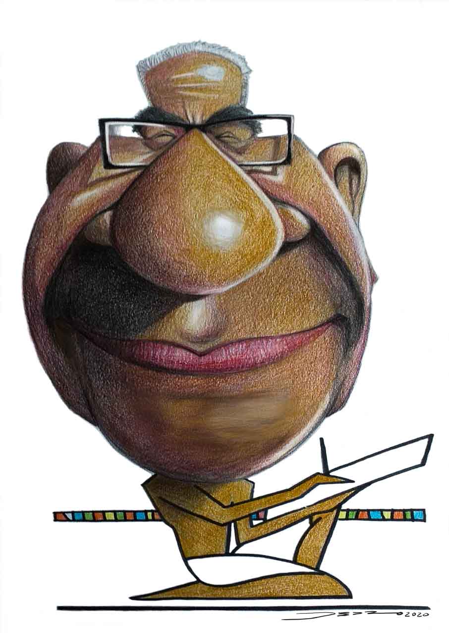 Mohamed Effat .. Caricature by Pedro Silva - Portugal