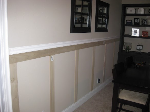 Fake Chair Rail - Life and Other Shenanigans: Painting in a Faux Chair Rail - 8 ft, 4 ft, & 6 1/2 ft lengths.