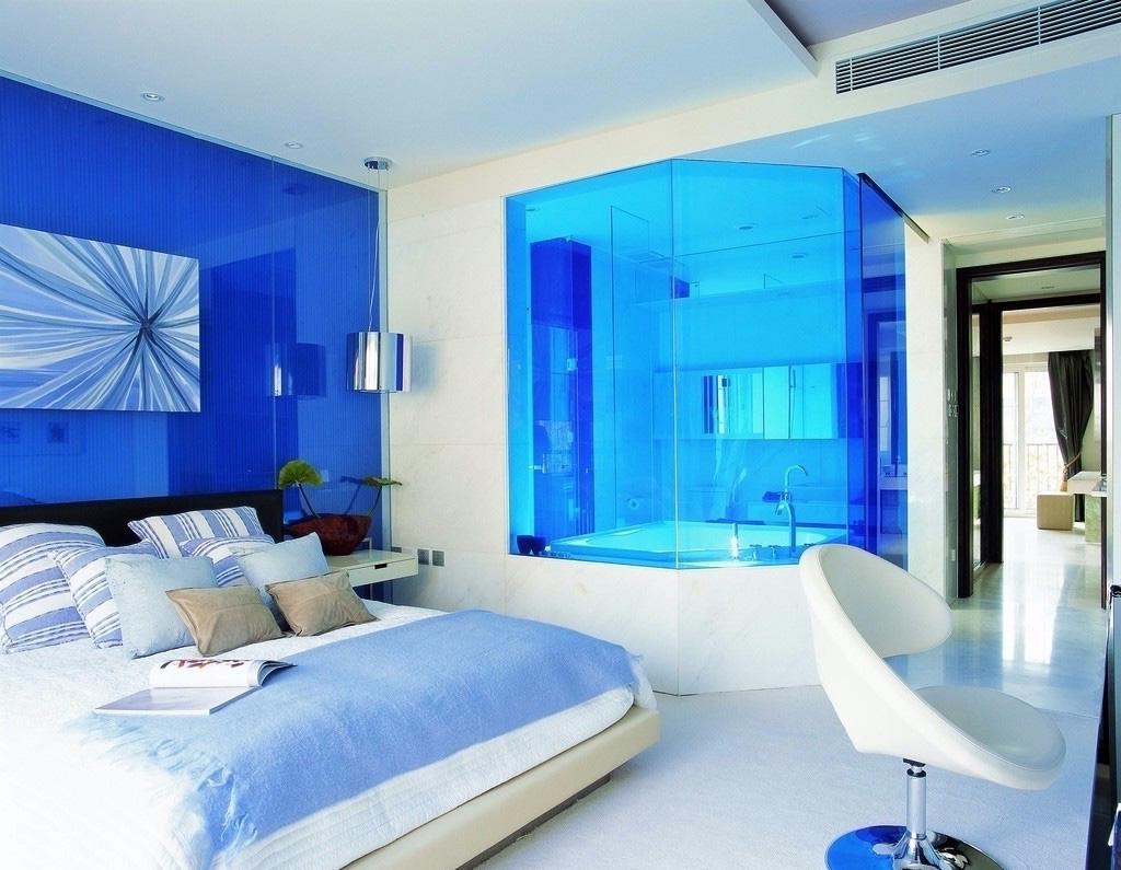  Desain  Kamar  Tidur  Minimalis Dengan Warna  Biru  Cantik Dan 