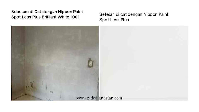 Before after proses mengecat dengan nippon spotless plus