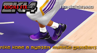 Nike Kobe 8 System Court Purple/Pure Platinum-Blackened Blue-Laser Purple
