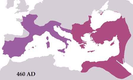 Roman empire in 460 AD