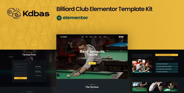 Best Billiard Club Elementor Template Kit