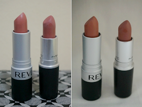 MAC Velvet Teddy vs Revlon Matte in Mauve It Over