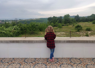 Rosie looking out from the roof terrace