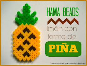 Plantilla de imán con forma de piña de Hama beads o pyssla