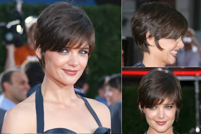 Katie Holmes short haircut with bangs