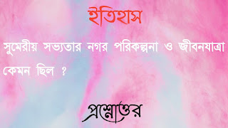 একাদশ শ্রেণী ইতিহাস প্রশ্নোত্তর xi class 11 history Question answer সুমেরীয় সভ্যতার নগর পরিকল্পনা ও জীবনযাত্রা কেমন ছিল sumeriyo sobhotar nogor porikolpona o jibonyatra kemon chilo