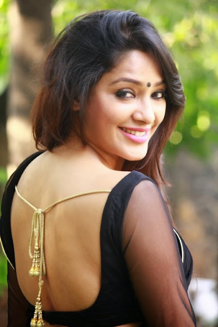 Samruthika hot black saree armpit and boobs images