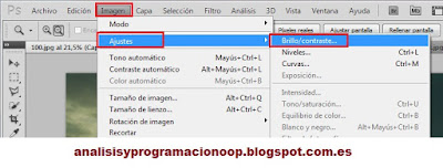 Modificar brillo-contraste en Photoshop