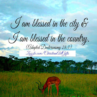 I am blessed in the city and I am blessed in the country. (Deuteronomy 28:3)