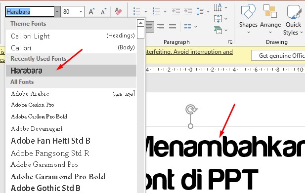 Cara Menambahkan Font di PPT