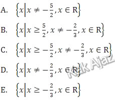 Daerah asal fungsi f(x), soal matematika IPS no. 3 UN 2018