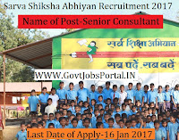 Sarva Shiksha Abhiyan Recruitment 2017 for Senior Consultant Post