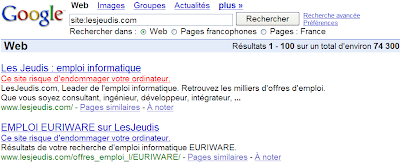 site banni dans google