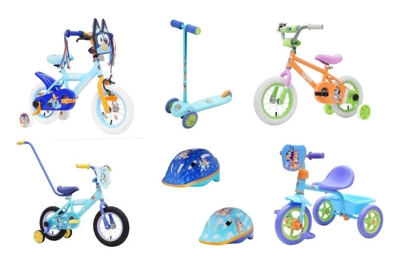 bluey bikes, trikes, balance bikes and scooters