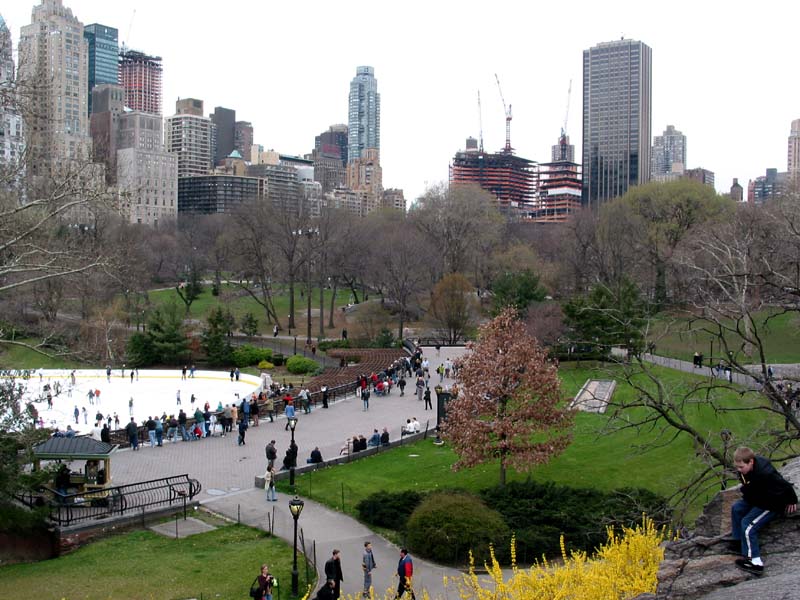 central park new york fall. central park new york summer.