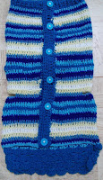 Sweet Nothings Crochet free crochet pattern blog, photo of the coat opened buttoned up showing front