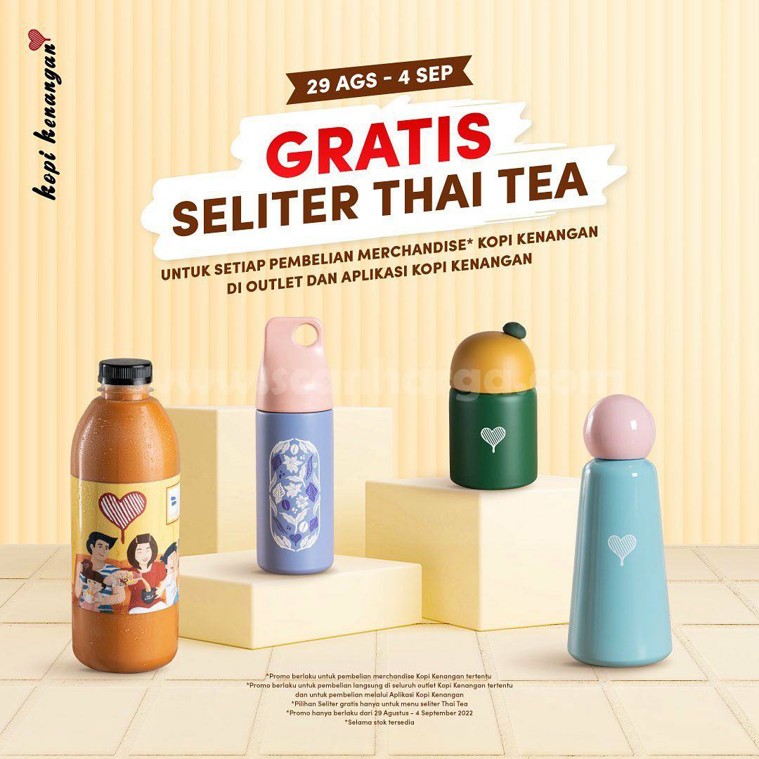 Promo Kopi Kenangan GRATIS Seliter Thai Tea