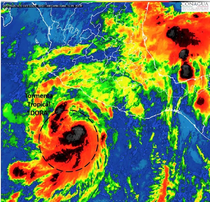 Tormenta Dora se convertiría en huracán frente al Pacífico