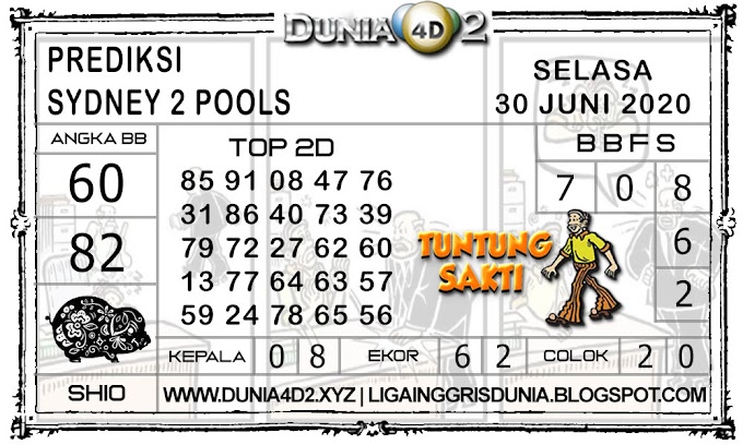 Prediksi Togel SYDNEY 2 DUNIA4D2 30 JUNI 2020