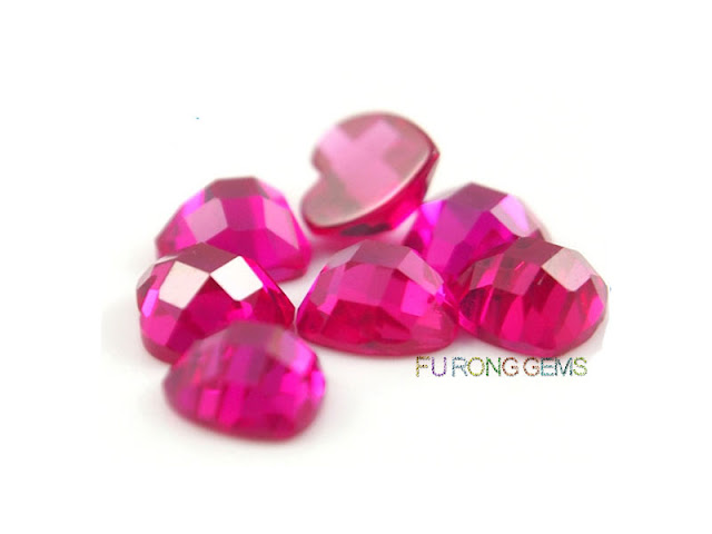 Synthetic-Pink-sapphire-checkerboard-heart-shape-faceted-gemstones-suppliers