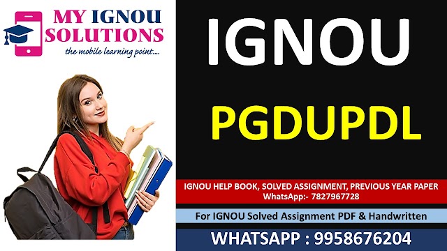 IGNOU PGDUPDL Solved Assignment 2023-24 – Post Graduate Diploma in Urban Planning and Development