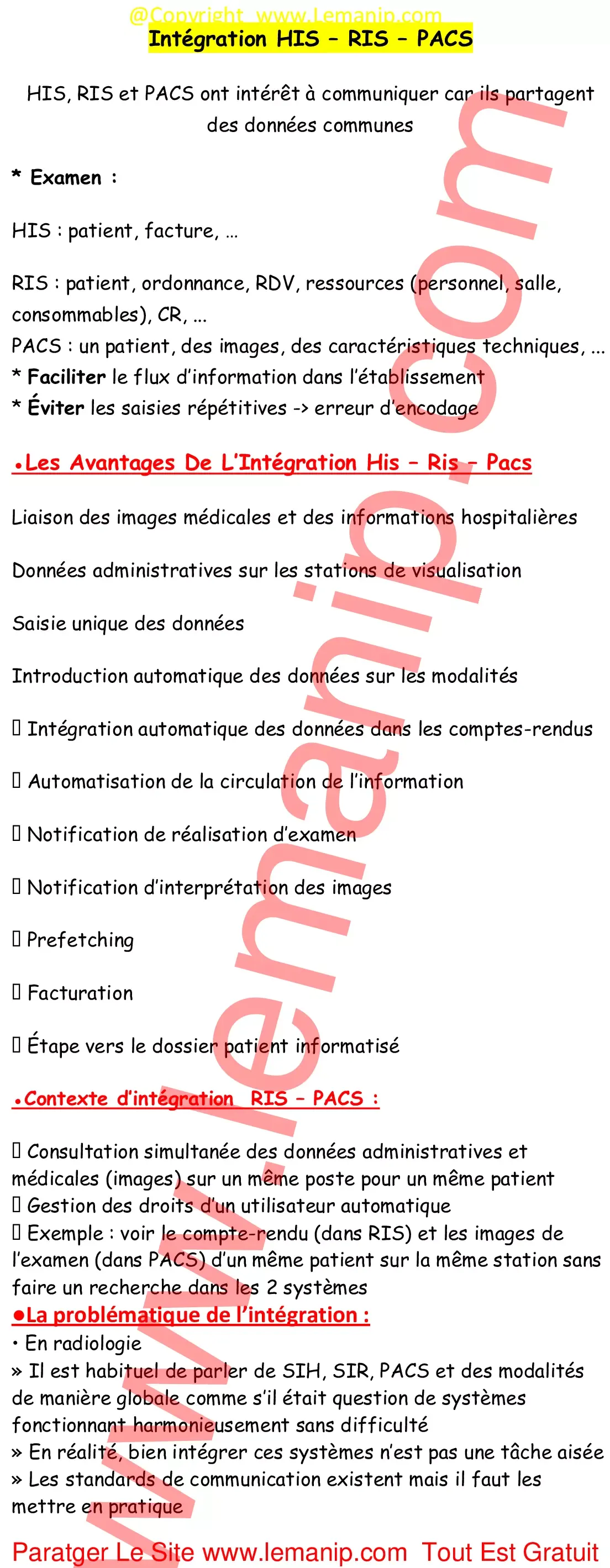 Résumé Cour 4 Du Module Réseau De Communication Et Archivage radiologique 4