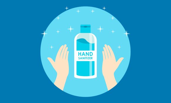 Flat Hand Sanitizer Gel Logo Concept