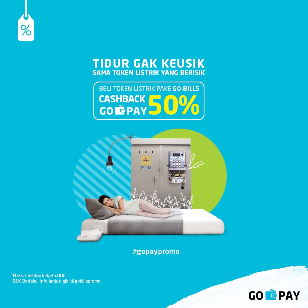 GOJEK - Promo Cashback 50% Token PLN diPerpanjang (s.d 31 Des 2018)