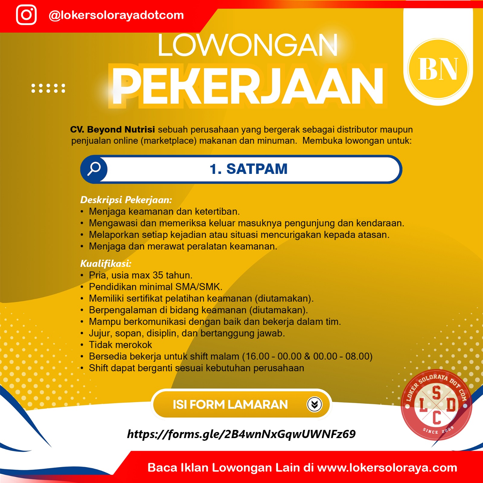 Loker Satpam, Staff Packing, Host Live Sukoharjo di CV Beyond Nutrisi
