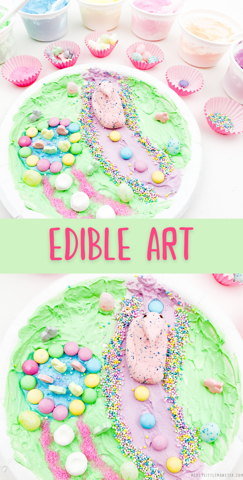Edible art for kids. Edible paint and candy. Food art.