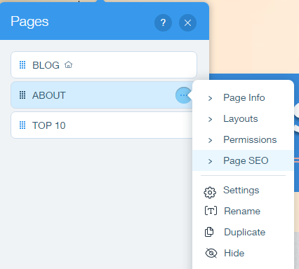 Wix Page SEO