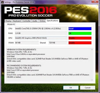 Cara Seting GPU/VGA Dan VRAM Yang Tidak Terbaca PES 2016