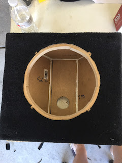 Custom subwoofer box cutout