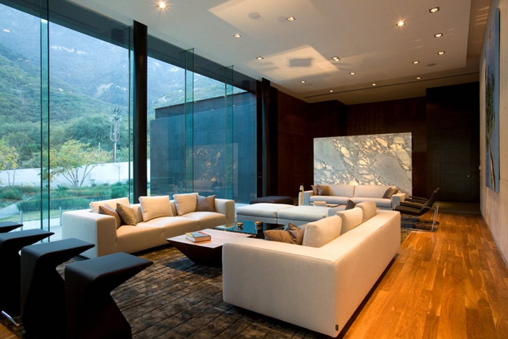 Living room of Modern contemporary CT House in Mexico