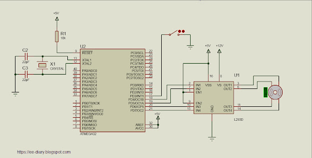 Interfacing ATmega32 with L293D and the Stepper Motor