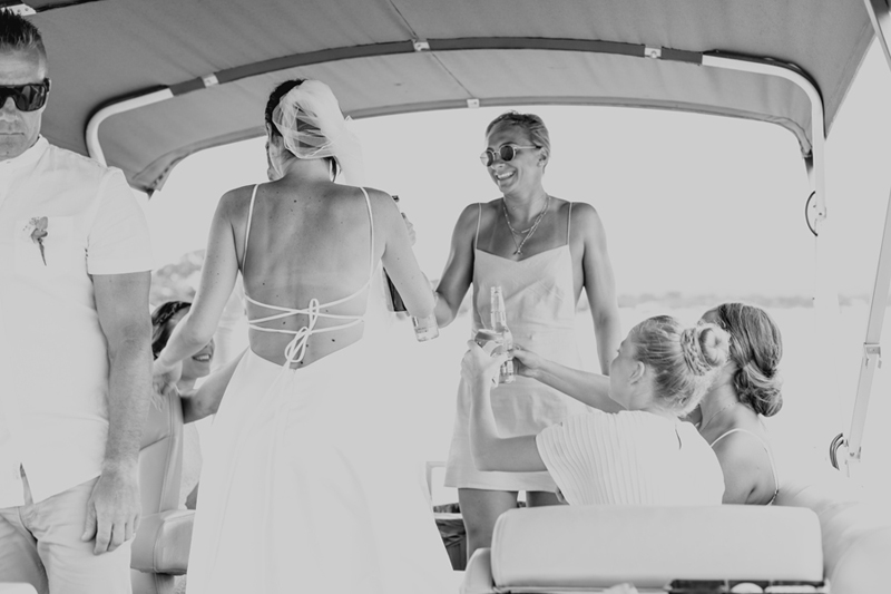 bridal party on boat