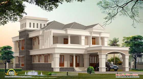 Luxury villa design - 3700 Sq. Ft. (344 Sq.M.) (411 Square Yards) - April 2012