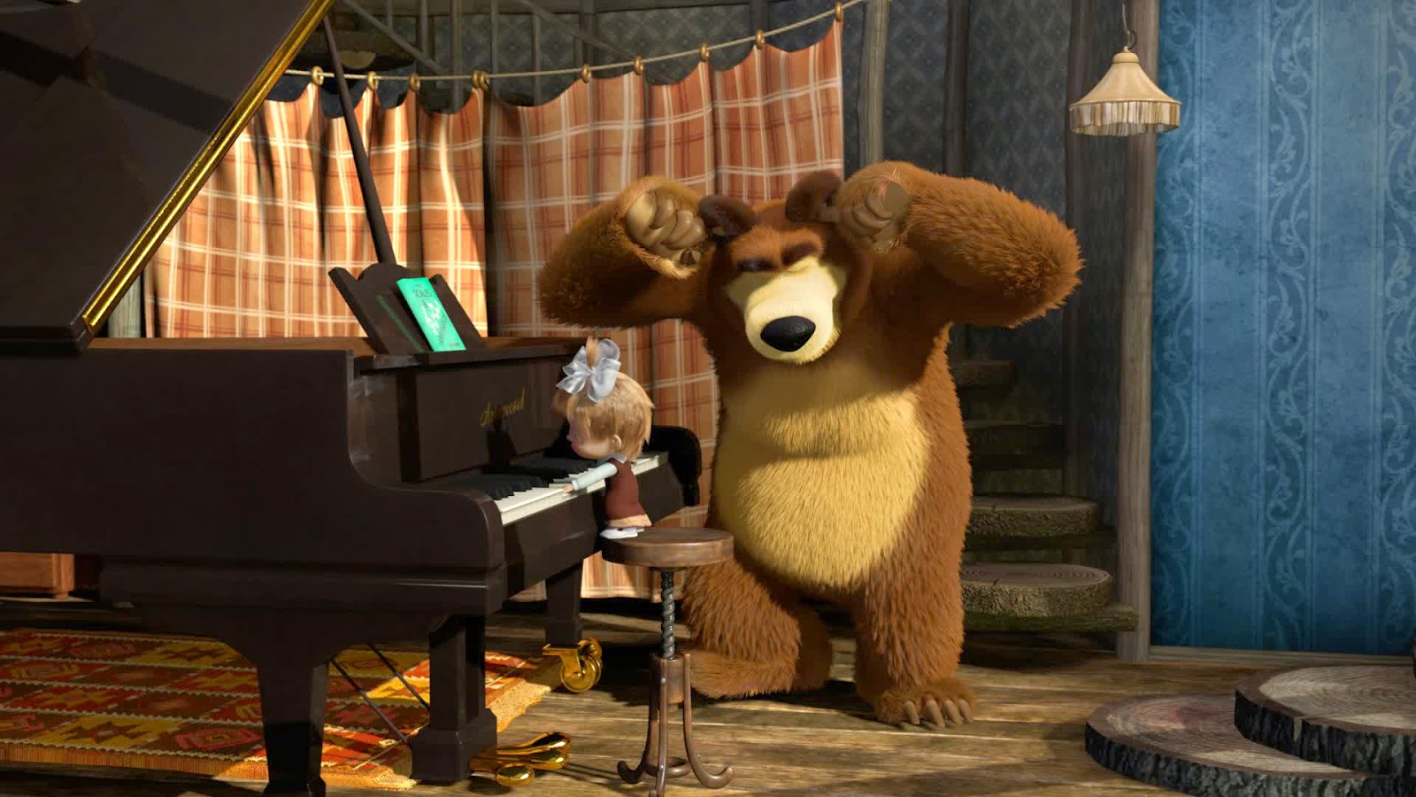 Kumpulan Gambar Masha And The Bear Bermain Alat Musik Si Gambar