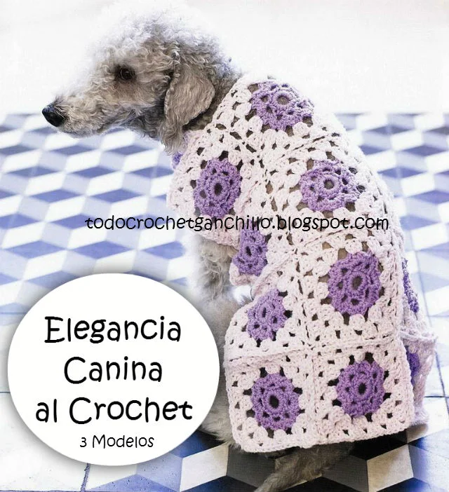 Poncho para mascota tejido al crochet con patrón