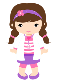 Little Girls Desguised as Doc McStuffins and Playing Clipart