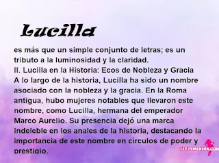 ▷ Significado del nombre Lucilla