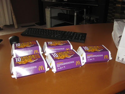 Mc Donalds 50 piece nuggets, mc nuggets, 10 piece boxes, 10 dollars