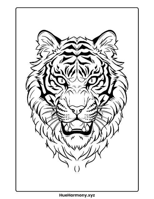 Tiger face coloring pages printable