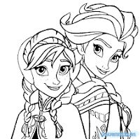 Desenhos para Colorir da Elsa e da Anna do filme Frozen.