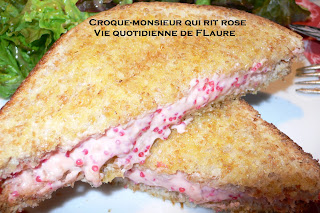 Vie quotidienne de FLaure: croque-monsieur qui rit rose