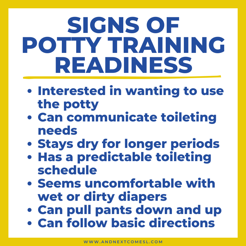 Signs of readiness for toilet training