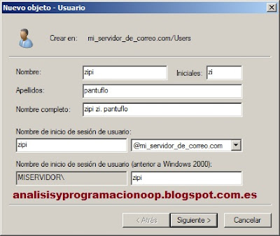 Nuevo usuario active directory