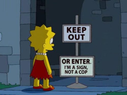 30 Funny Signs from the Simpsons, funny the Simpsons signs, signs from springfield, the simpsons